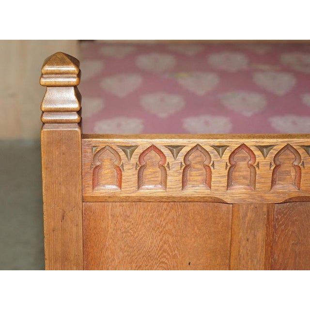 Arts & Crafts Limed Oak Cotswold Single Bed from Tudor Furniture, 1930s For Sale - Image 6 of 15