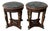 1990s Handmade Empire Style Gueridon Side Tables With a Green Marble Top and Brass Mounts For Sale