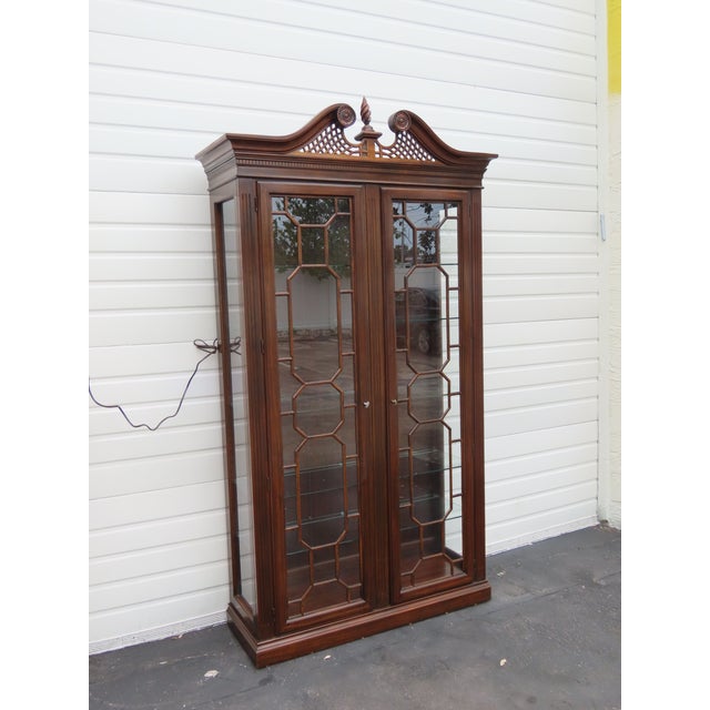 Harden Chippendale Tall Large Display China Cabinet 6606 For Sale - Image 10 of 18