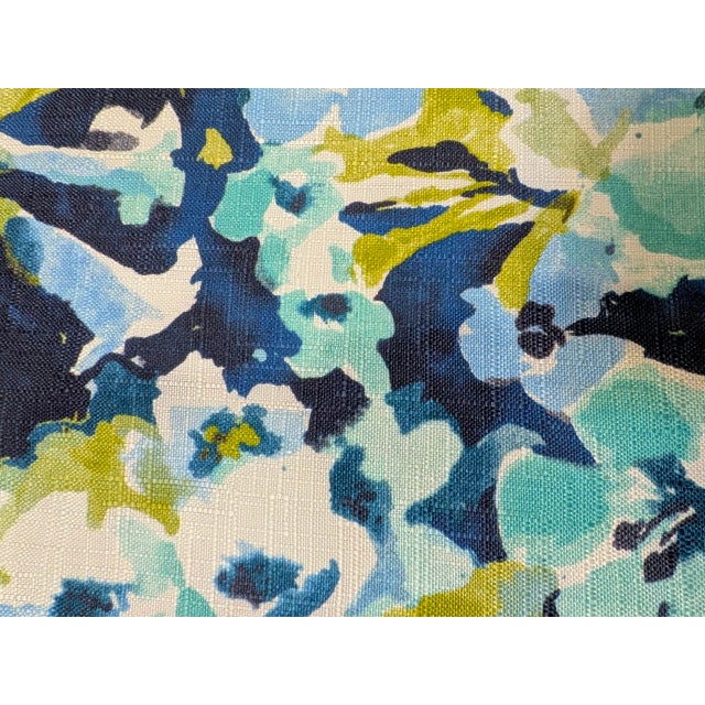 Vintage Richloom “Rhodante” Floral Linen Blend Upholstery Fabric- 6.25 Yards For Sale - Image 4 of 8