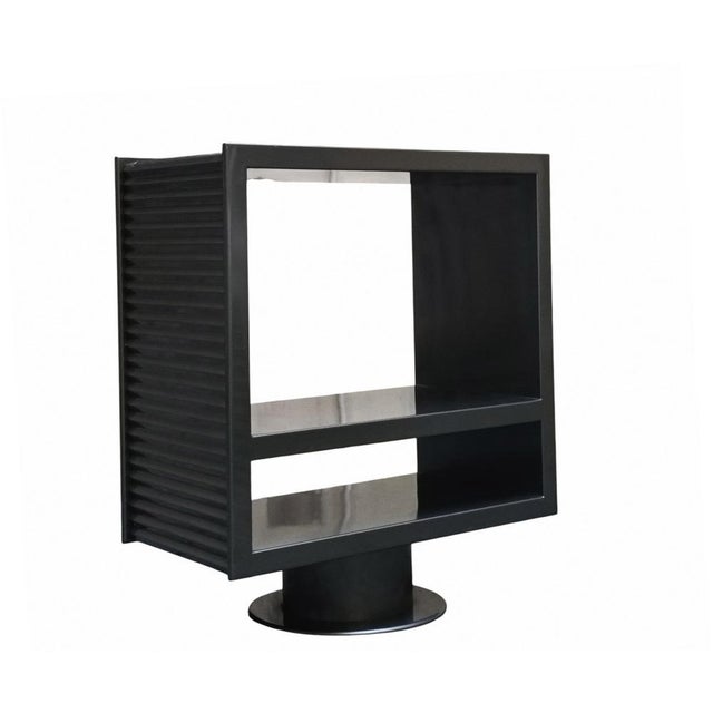 Modern swivel furniture, often used as a contemporary console table or TV stand, featuring a 360° rotating geometric...