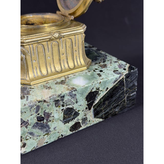 Art Nouveau French Gilt Bronze and Marble Inkwell by Louchet, Paris, 1900 For Sale - Image 11 of 13