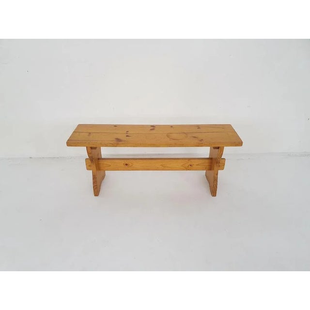 Scandinavian Modern Pinewood Bench, 1960s For Sale - Image 4 of 8