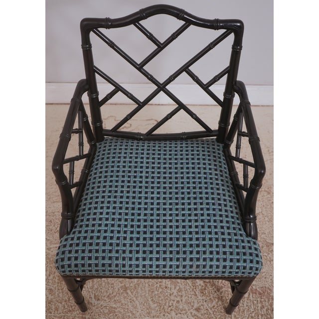Age: Approx. 30 Years Old Details: High Quality Construction Bamboo Form Chairs Chinese Chippendale Style Fine Carved...
