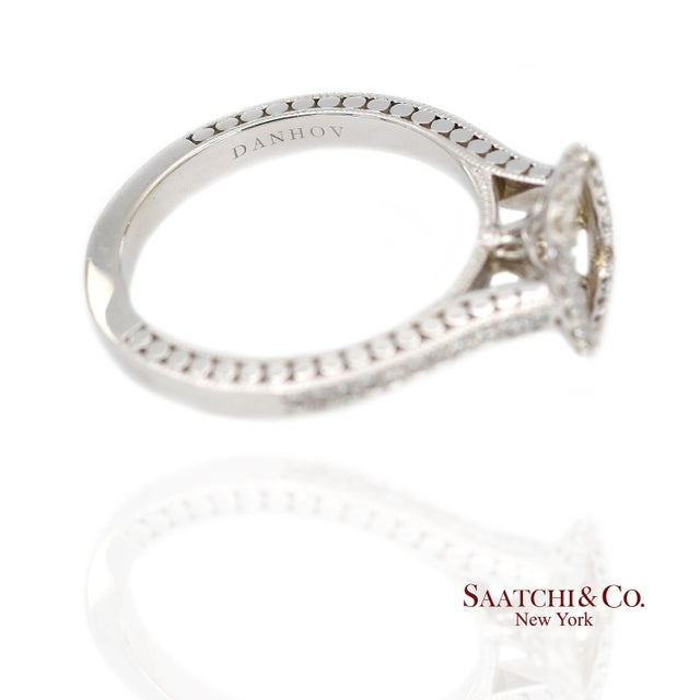 14k (585) White Gold Natural Brilliant Diamond Semi Mount Ring Size 7 For Sale In New York - Image 6 of 11