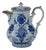 Antique Villeroy Boch Dresden Tea Pot Art Nouveau Poppys Blue and White For Sale