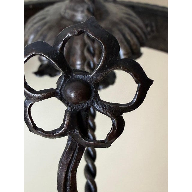 Hand-Forged Animal Motif Iron Chandelier, 1920 For Sale - Image 16 of 18