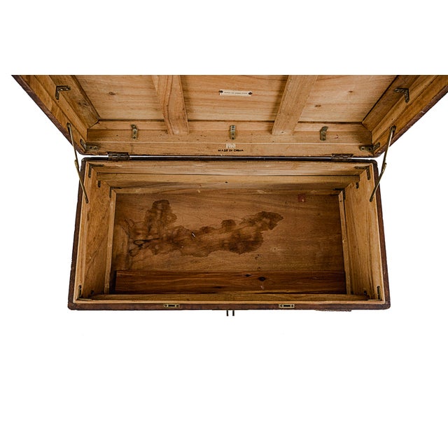 36" Vintage Antique Chinese Carved Camphor Chest Featuring Guan Yin For Sale - Image 11 of 18