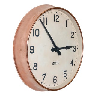 Large Copper Wall Clock from Gents of Leicester, 1920s For Sale