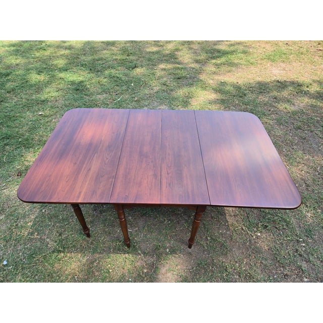 Henkel Harris 1990s Wooden Henkel Harris Cherry Dining Table Virginia Galleries Gate Leg Drop Leaf Table For Sale - Image 4 of 17