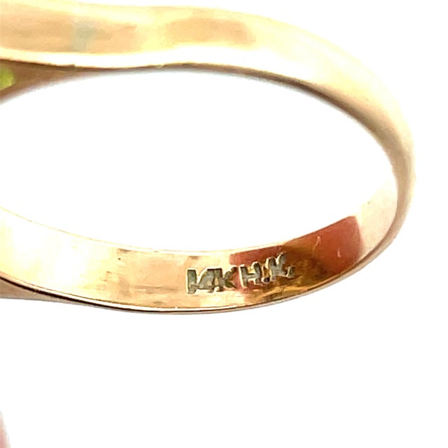 Antique 14k Gold Lavender Jadeite, Green Jade & Carnelian Ring, Size 8 For Sale In New York - Image 6 of 6