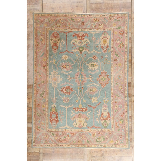 Vintage Pastel Turkish Oushak Rug, 08'08 X 12'02 For Sale - Image 10 of 10