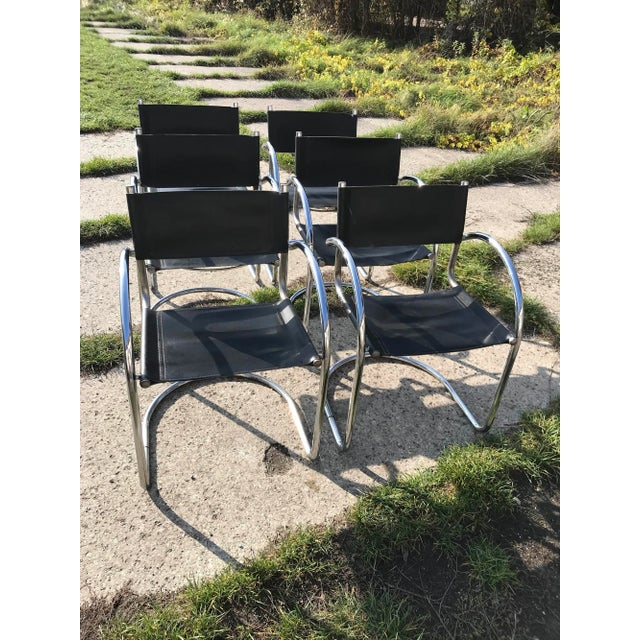 VIntage Italian Bauhaus Chrome Dining Chairs, 1970s, Set of 6 For Sale - Image 9 of 9