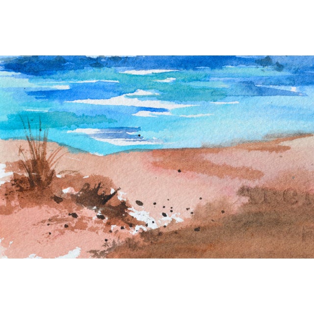 1980s Coastal Watercolor Landscape Circa 1980 For Sale - Image 5 of 8