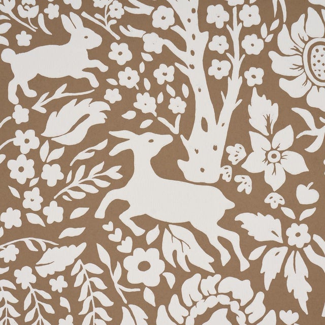 Contemporary SAMPLE - Schumacher Deerfield Wallpaper In Mocha For Sale - Image 3 of 4