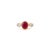 Impressionist 2.83 Ct Mozambique Oval Ruby & Diamond Three Stone Ring in 14k Yellow Gold Size 6 For Sale - Image 3 of 13