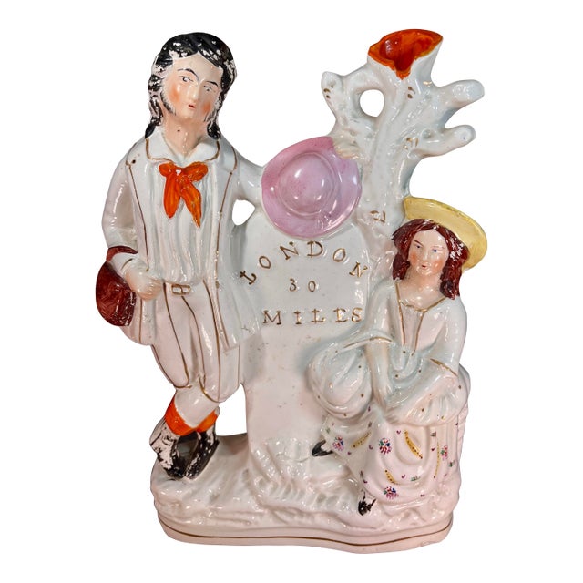 Antique Staffordshire Figure 30 Miles to London For Sale