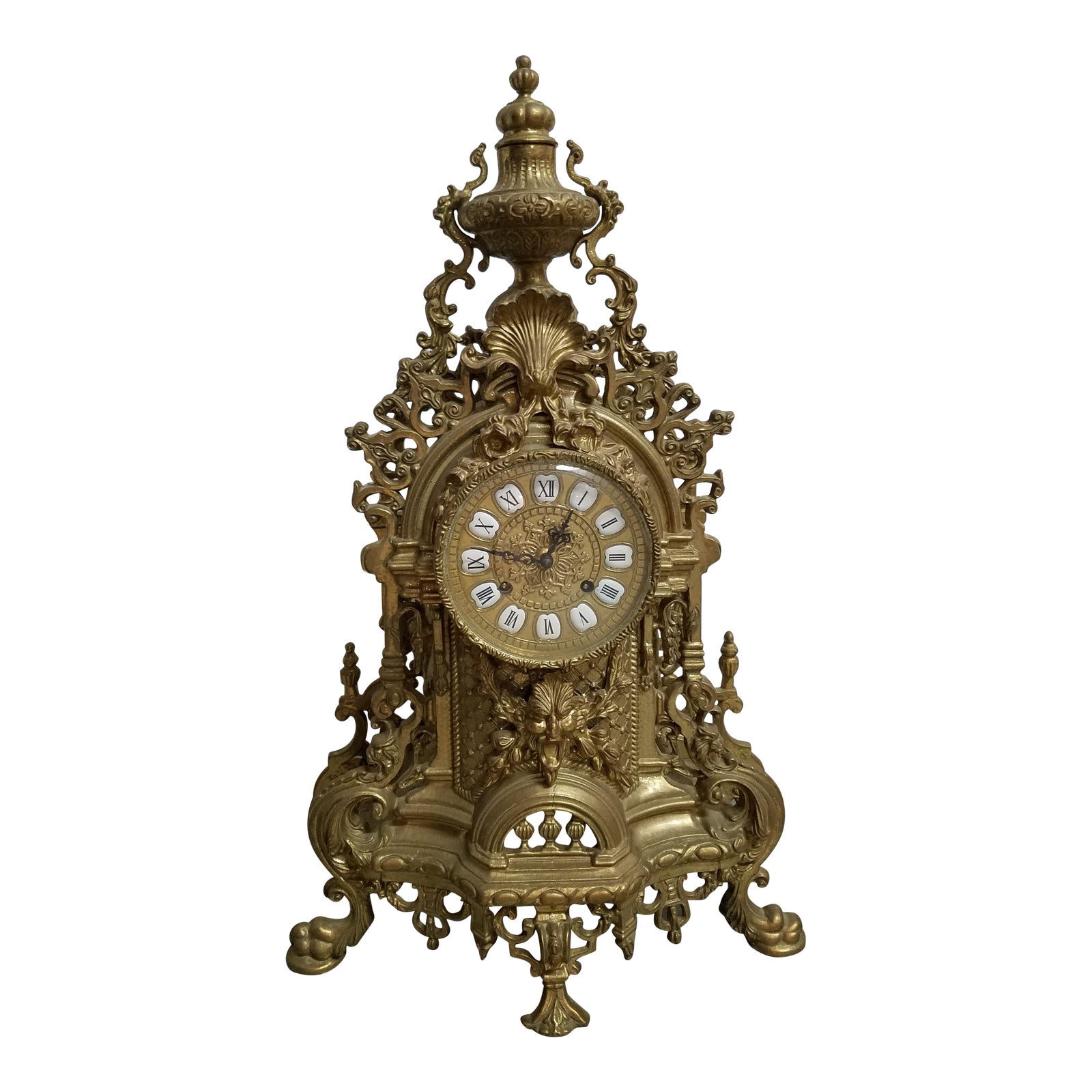 Vintage Italian Brass Imperial Mantle Clock Chairish