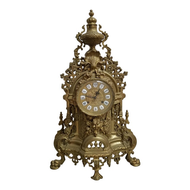 Vintage Italian Brass Imperial Mantle Clock Chairish