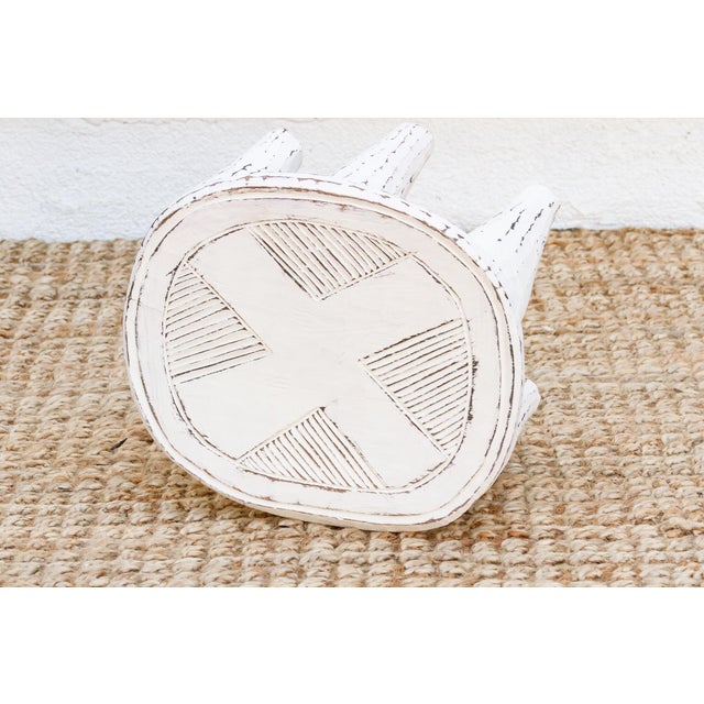 Carved White Nomad Nupe Stool For Sale In Los Angeles - Image 6 of 7