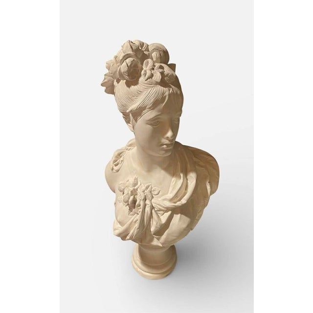 Mid 19th Century Plaster Bust of a Young Lady by A. Carrier Belleuse For Sale - Image 6 of 15