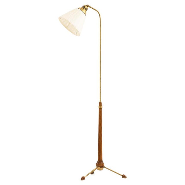 Floor Lamp in Brass and Metal attributed to Hans Bergström, 1940s For Sale - Image 11 of 11