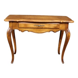 Ethan Allen Louis XV Style Cherry Console Table For Sale