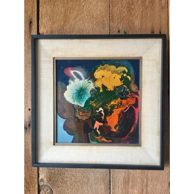 Vintage Mid-Century R. Young "The Dahlia" Framed Painting For Sale - Image 9 of 9