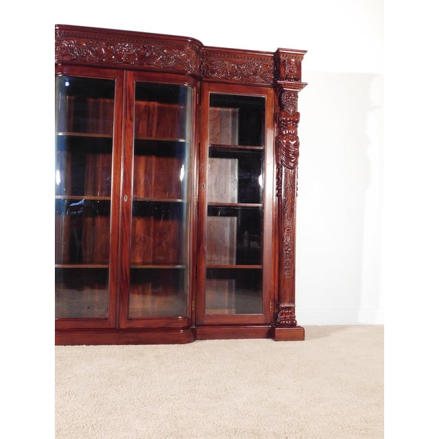 Massive R J Horner Antique Renaissance Revival Baroque Carved Figural Bookcase For Sale - Image 15 of 16