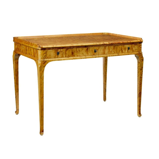 Antique Swedish Birch Writing Desk, 1910 For Sale - Image 11 of 11