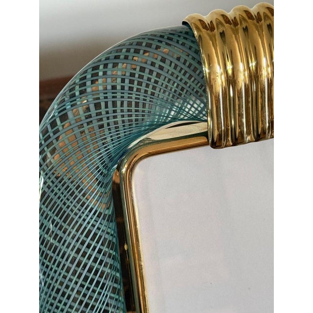Blue Murano Glass Photo Frame with Filigree, 2000s For Sale - Image 3 of 13