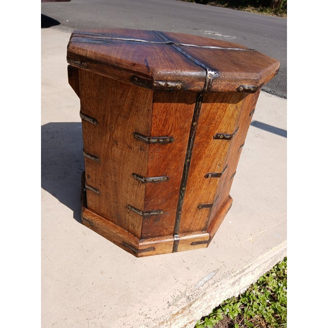 Late 19th Century Iron Banded Chinese Octagonal Wedding Chest Brass ...