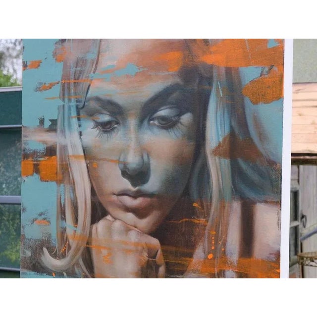 Al Saralis "Momento 3, Emily" Oil on canvas 39 x 39 inches / 100 x 100 cm British artist Al Saralis captures a moment of...