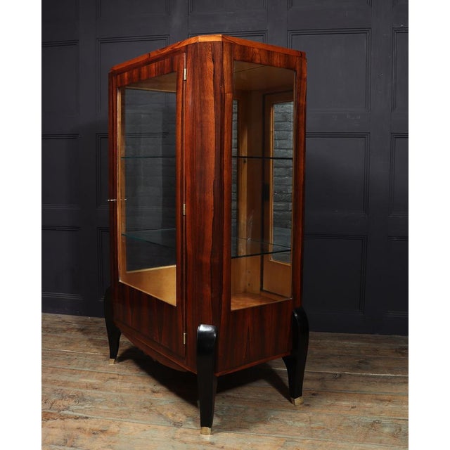 Wood Art Deco French Display Cabinet in Rosewood, 1930s For Sale - Image 7 of 16
