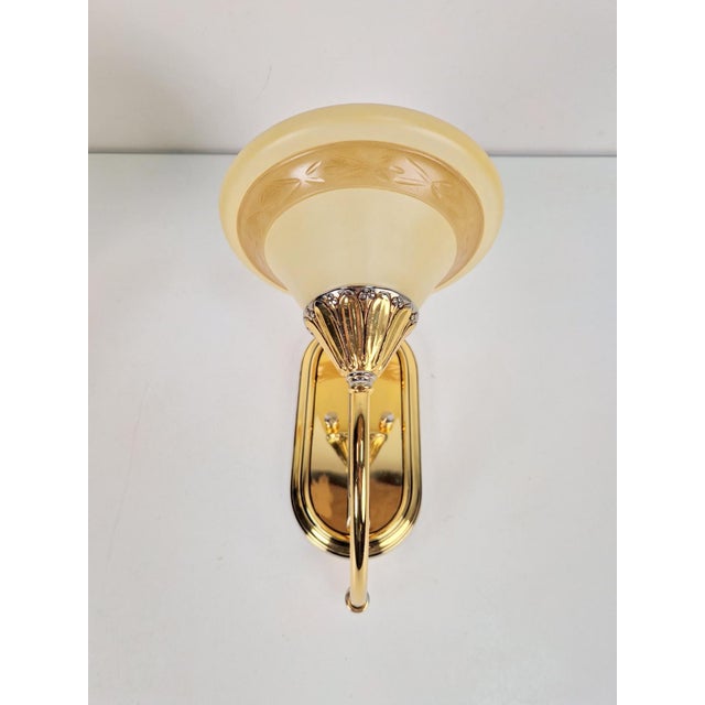 Metal Art Nouveau Regency Brass Wall Lamps by Bejorama Lighting, Spain, 1970s, Set of 2 For Sale - Image 7 of 17