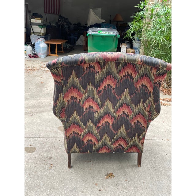 Overstuffed Upholstered Chair & Ottoman Set For Sale - Image 4 of 11