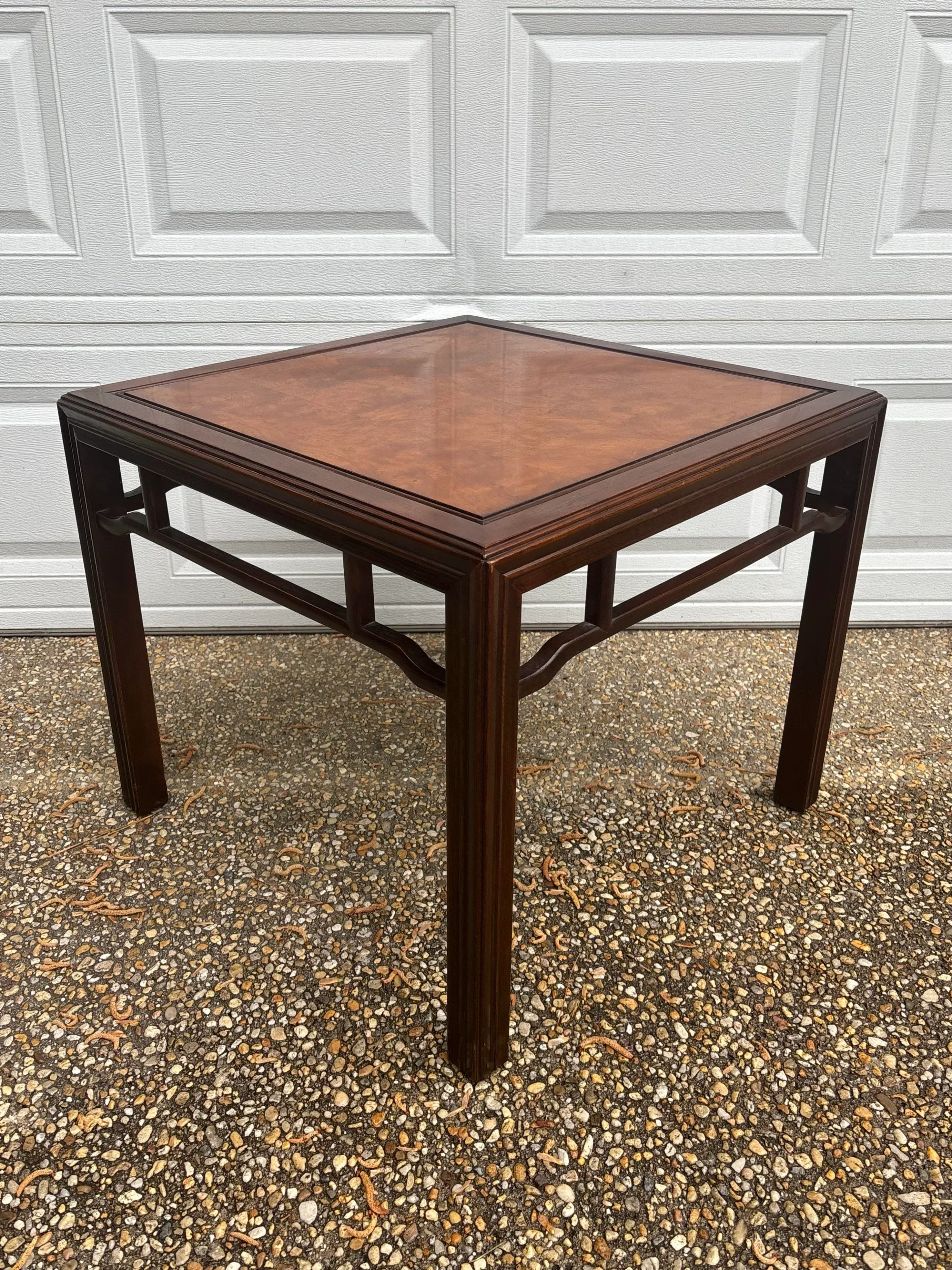 Vintage Mid Twentieth Century Burled Wood Tai Ming by Drexel Asian