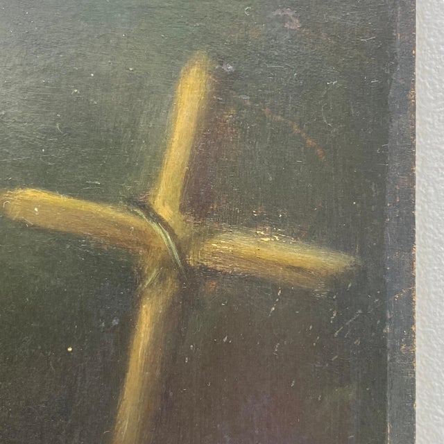 Blue Oil Painting by Germaine Dawis, France, 1921 For Sale - Image 8 of 11