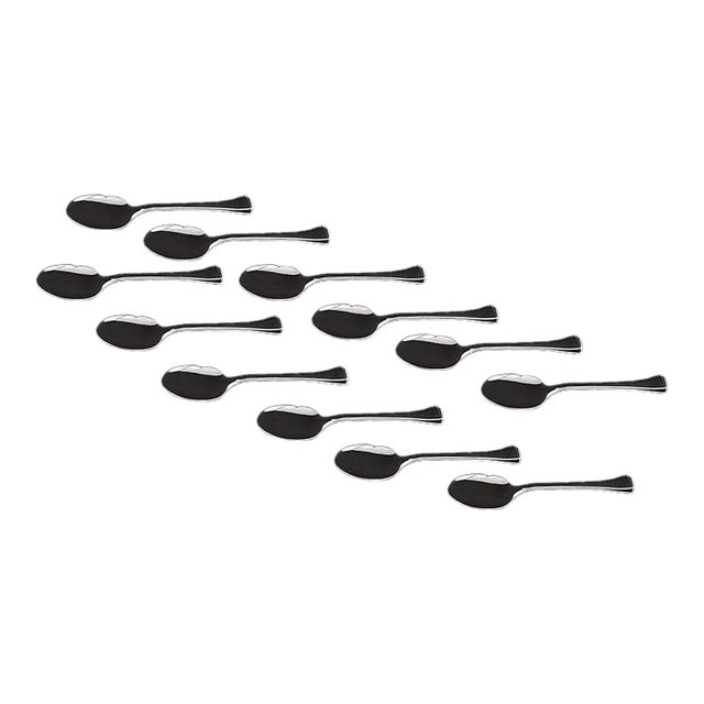 Sambonet Italy Set 12 French Sauce Silverplate Spoons "Continental" 7.5 New in Box For Sale