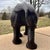 Brown 1950s Leather Clad Rhinoceros Sculptural Foot Stool For Sale - Image 8 of 10