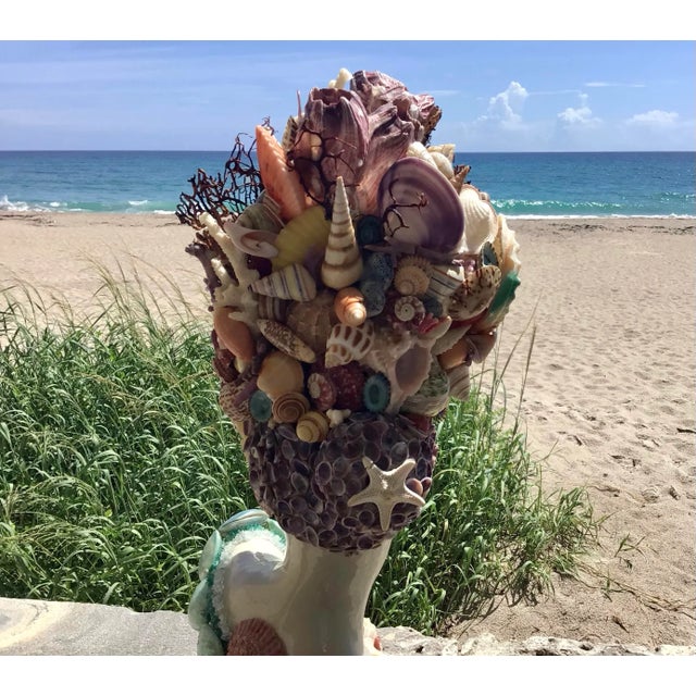 Stone Venus Goddess of the Sea With Natural Collectors Shells Color For Sale - Image 7 of 10