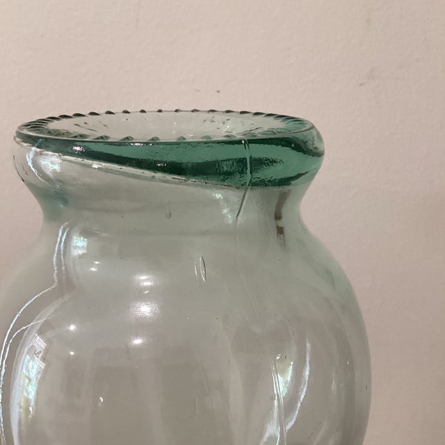 Vintage Large Blown Art Glass Green Bottle 3 Liter Sve Italy For Sale - Image 9 of 12