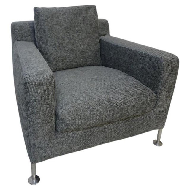 Textile Harry Lounge Chair in Grey Woven Fabric by Antonio Citterio for B&B Italia For Sale - Image 7 of 7