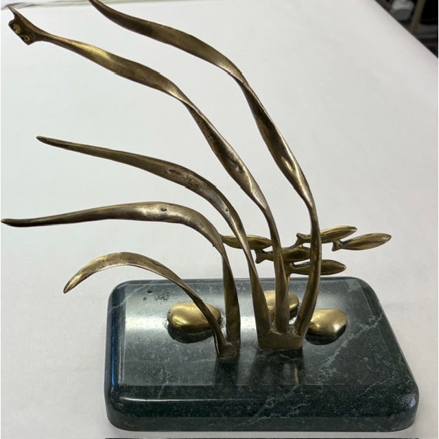 Bijan Mid Century Brass Sculpture With Marble Base - Attributed to Bijan For Sale - Image 4 of 10