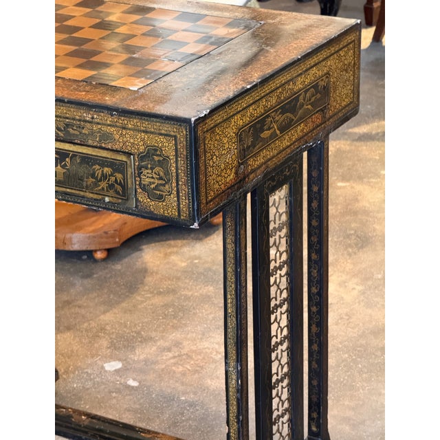 19th Century Chinoiserie Game Table With Reversible Top For Sale - Image 11 of 17