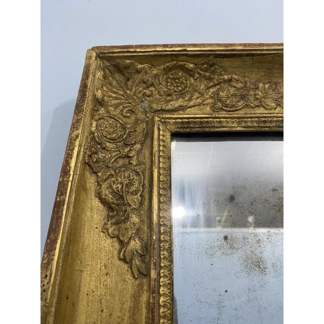 Early 19th Century Antique French Empire Gold Leaf Mirror, 1820s For Sale - Image 5 of 8