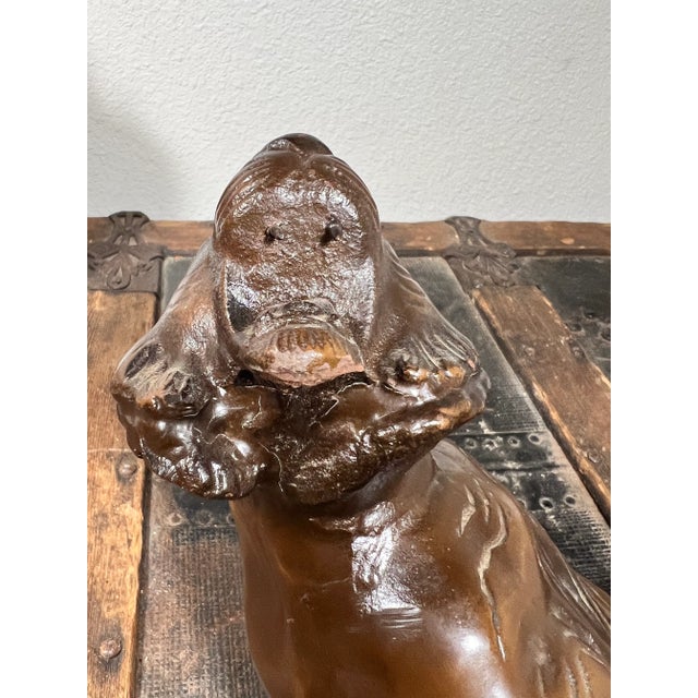 Mid-Century Modern Vintage Early 20th Century Cast Iron Tiger Made in Japan For Sale - Image 3 of 13