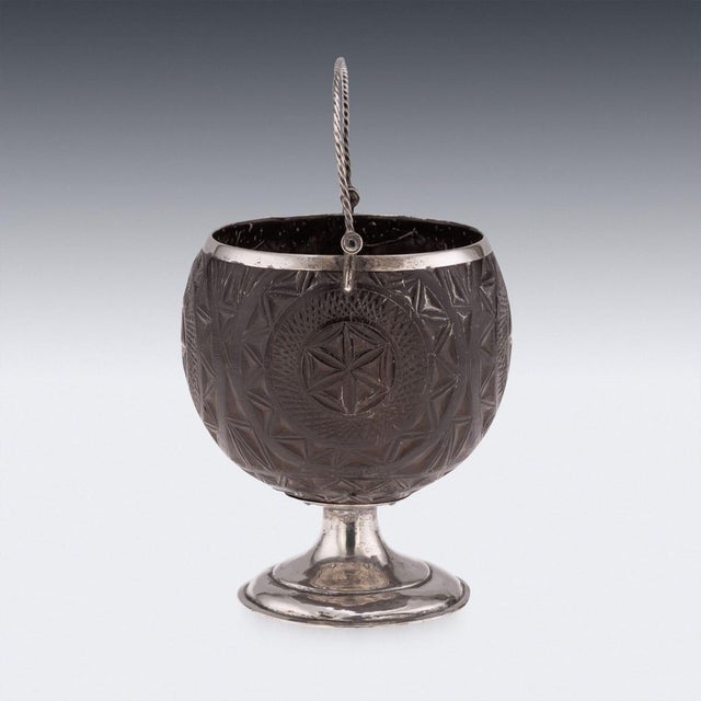 Antique Georgian Silver-Mounted Coconut Cup, 1820s For Sale - Image 3 of 12