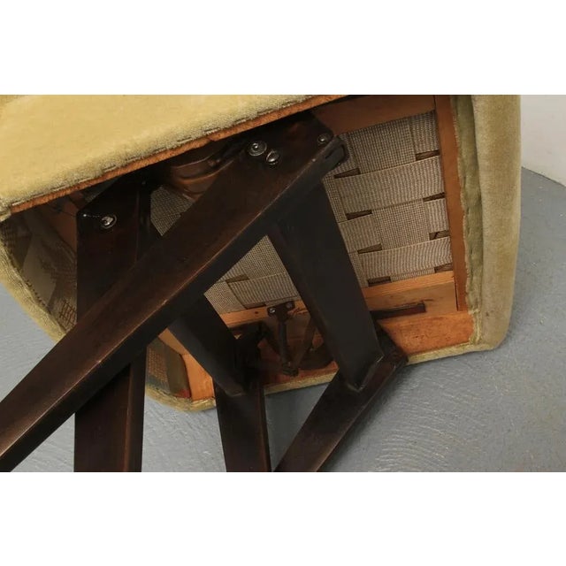 Brown Scissors Armchairs in Velor, 1950s For Sale - Image 8 of 12