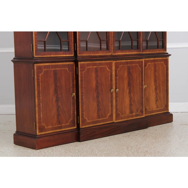 Councill Craftsmen Flame Mahogany 4 Door Breakfront Bookcase For Sale - Image 11 of 16